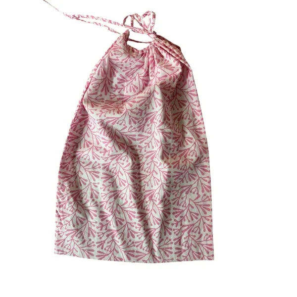 Lime Tree Design England Pink Cotton Pajama Set Small Travel Bag Pockets - Image 8