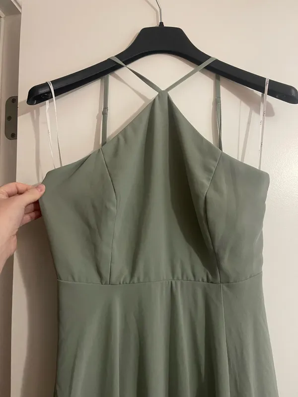 Lulus | Sage Green Halter Maxi Dress | Bridesmaid - Image 6