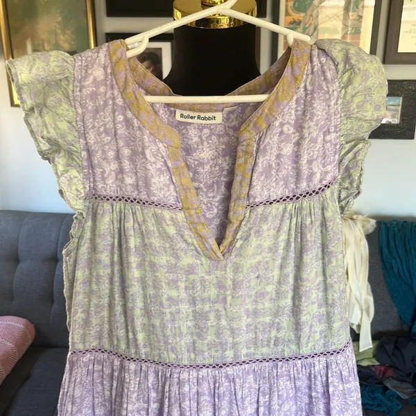 Roller Rabbit Lavender and Mint Midi Dress size XXS - Image 2