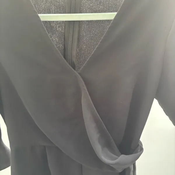 Topshop Black Surplice Romper with Ruffle Sleeves - Image 4