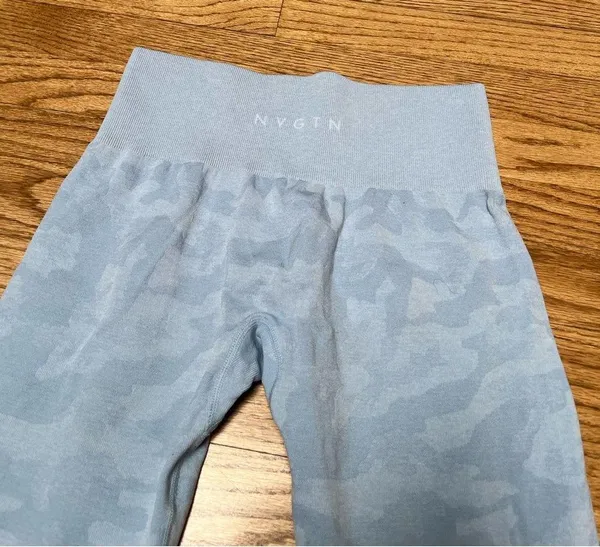 NVGTN Seamless Blue Camo Leggings - Image 2