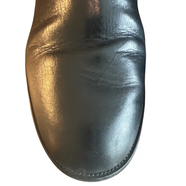 Tory Burch Black Leather Riding Boots Embossed Double T Logo Size 8 - Image 8