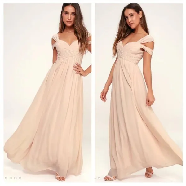 NWT Lulus Make Me Move White Maxi Dress in Blush Size Small‎ - Image 13
