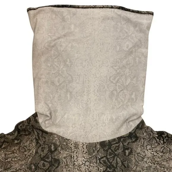 Gibson Snakeskin Cowl Neck Convertible Tunic Top Brown Tan SF8191 Womens‎ Medium - Image 5