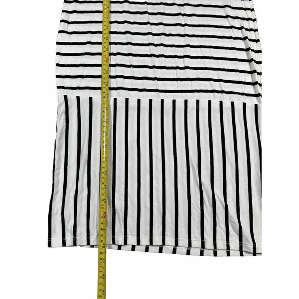 Lularoe Julia‎ White Black Striped Short Sleeve Dress Women's Size Large Mixed - Image 6