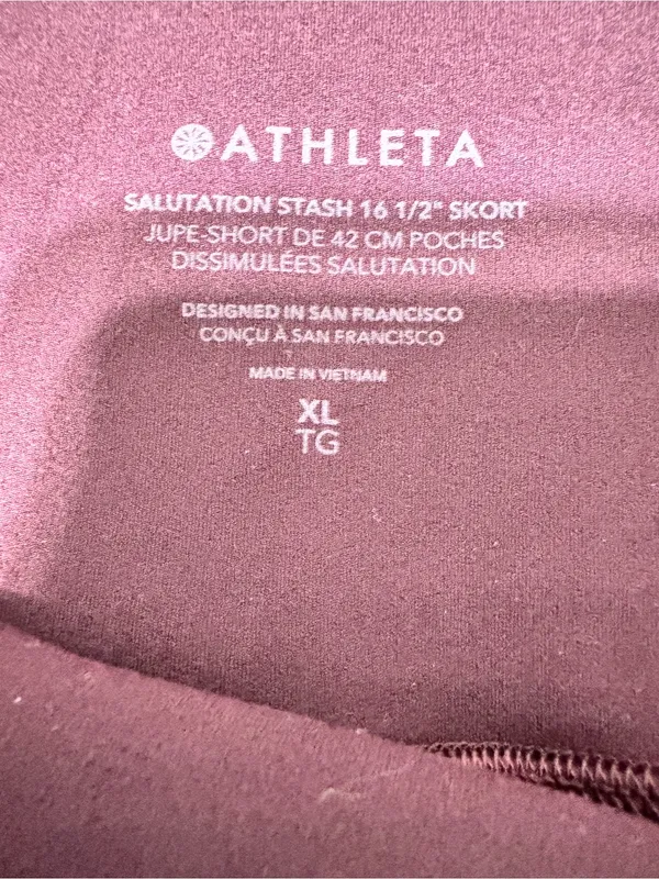 Athleta Salutation Stash 16.5” Skort XL Burgundy Plum Athletic Tennis Golf - Image 6