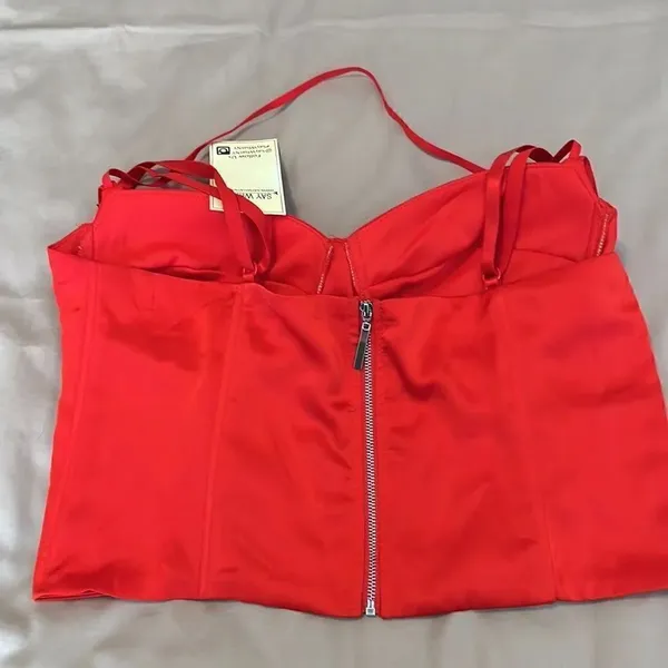 NWT Say what? Red size large zip back adjustable spaghetti strap camisole - Image 3