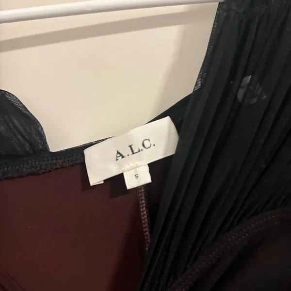 A.L.C. Black Ruched Long-Sleeve Midi Dress - Image 2