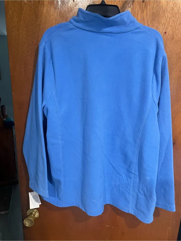 Lands' End Sky Blue Quarter-Zip Fleece Pullover - Image 4