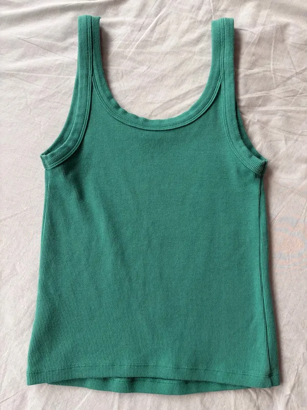 American Eagle Green Ribbed Tank - Image 3