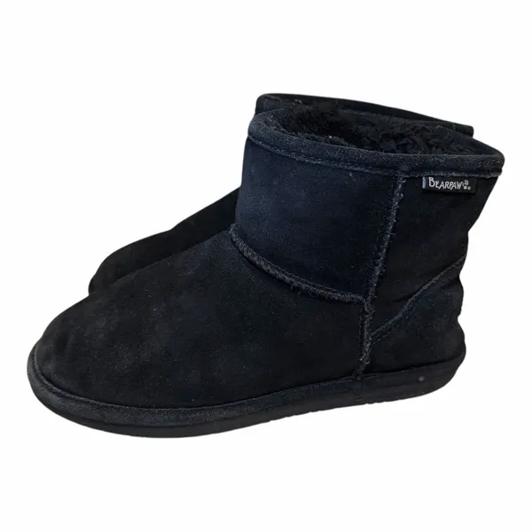 BearPaw Black Suede Shearling Winter Snow‎ Boots Warm Casual Comfort Womens - Image 2