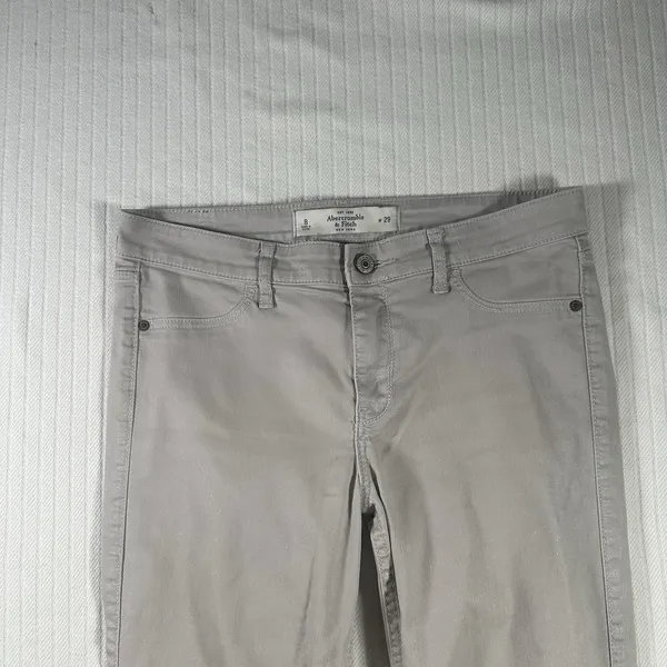 Abercrombie & Fitch Women's Gray Skinny Pants Size 8 W29 L28 Stretch Chino - Image 5