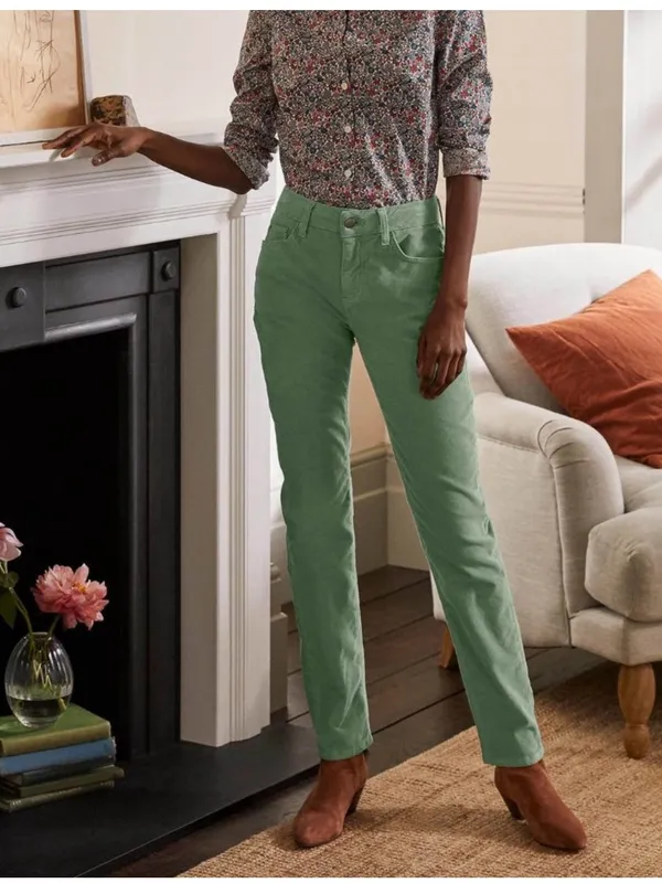 Boden Green Girlfriend Denim Corduroy Mid rise pants size 6 regular - Image 3