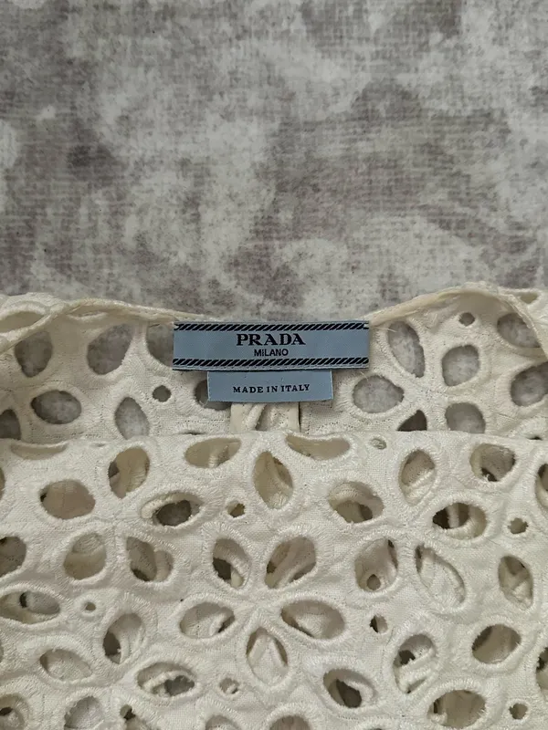 Vintage Prada 100% Cotton Crochet Dress - Image 2