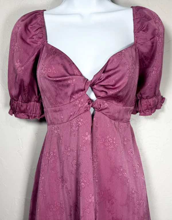 Gianni Bini Rose Pink Floral Jacquard Dress Size Large - Image 4