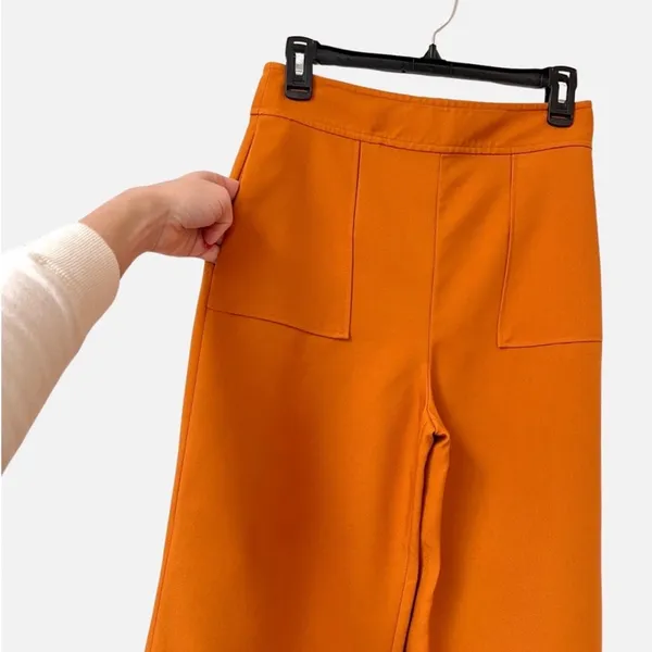 Lovers + Friends Revolve Orange Sedge High Waist Wide‎ Leg Pants Size small S - Image 5