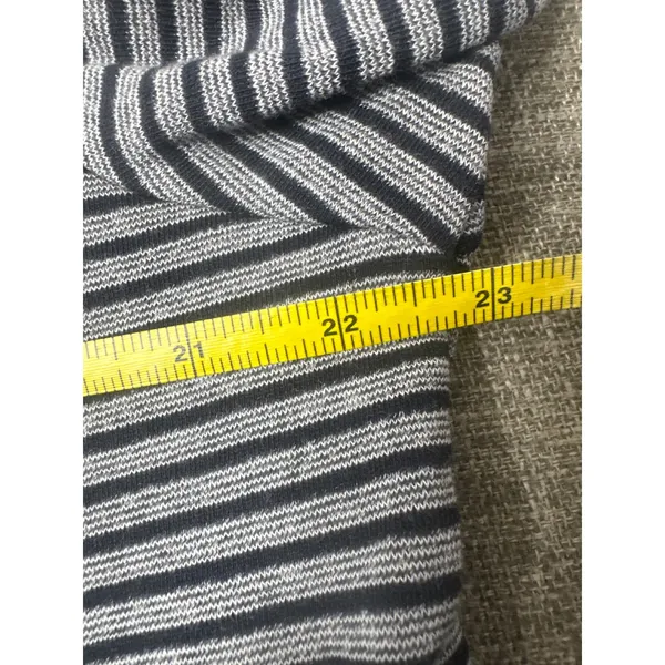 D&D Lifestyle Womens XL Grey Black Striped Short Sleeve Knit Scoop Neck Top - Image 5