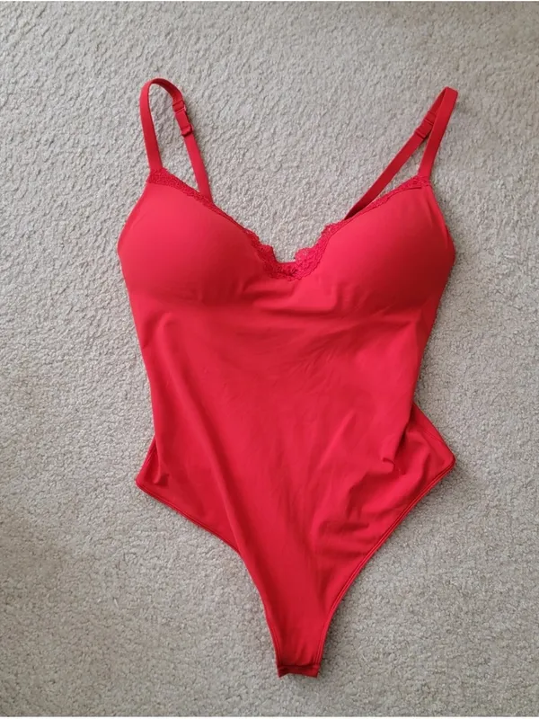 SKIMS Fits Everybody (G14) Lace Push Up Bodysuit RARE Cayenne Red Size XS NWT - Image 2