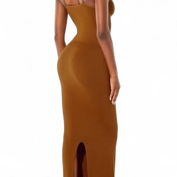 Yitty Smooth As Hell Long Lounge‎ Dress Brown XL Bodycon Maxi Casual Lounge - Image 3