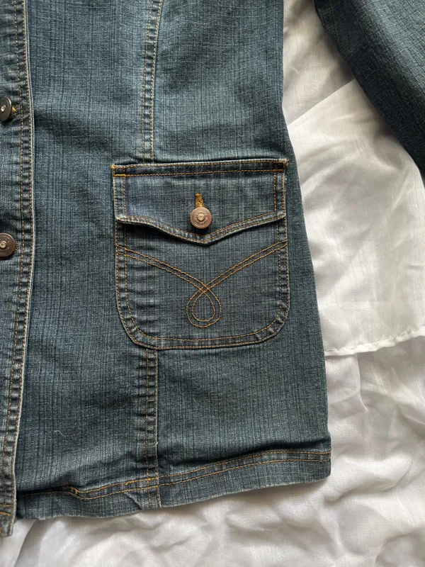 Vintage Y2K Weles Blue Denim Jacket - Image 5