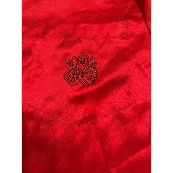 VTG Sophia by Delicates Red 2pc Satin Pajama Set Size Small - Image 3