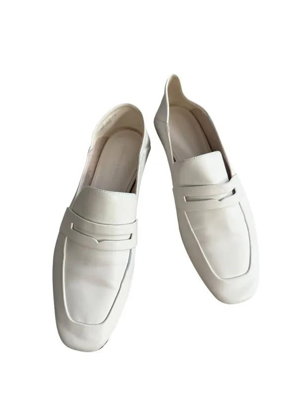 CHARLES & KEITH White Leather Loafers Flats Size 40 / US 10 - Image 10
