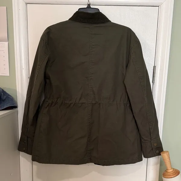 Universal Threads Chore Coat Barn Jacket Utility Safari Olive Drab Women's size X - Image 8