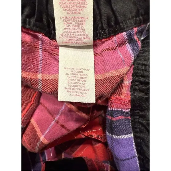 Women’s Victoria’s Secret Pajama Bottoms Pants Medium Red Plaid Flannel Pockets - Image 5