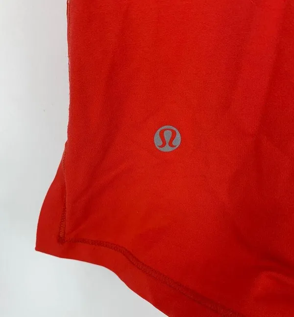 Lululemon Tank Top Women's Size 4 Track & Train Twin Stripe Love Red White *READ - Image 4