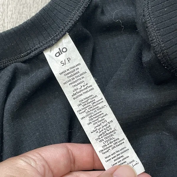Alo Tank Top crop ribbed knit pullover woemns Black (small) athleisure outdoor - Image 2