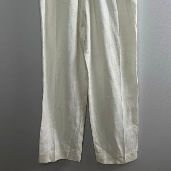 Mara Hoffman Eldora Trouser Size‎ 4 White High Rise Wide Leg Tailored 100% Hemp - Image 7