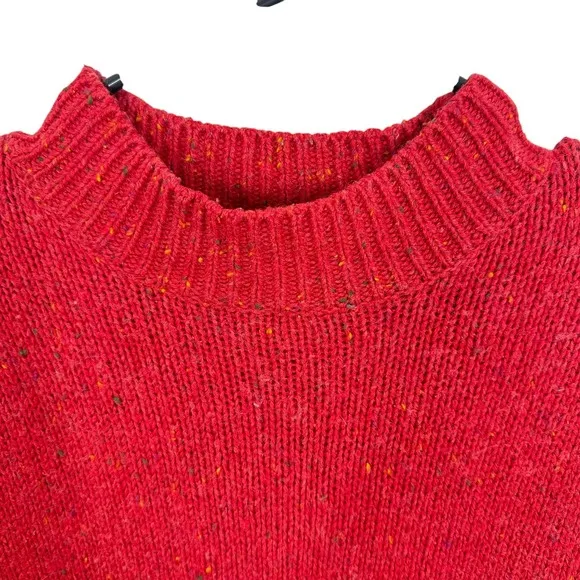 Vintage Northern‎ Isles Red Snowman Mock Neck Knit Sweater Women's L Holiday - Image 5