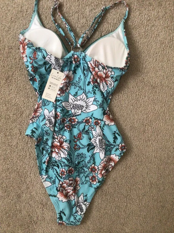 Cupshe Tranquil Blues Floral One Piece Swimsuit—Sz Small—Nwt - Image 10