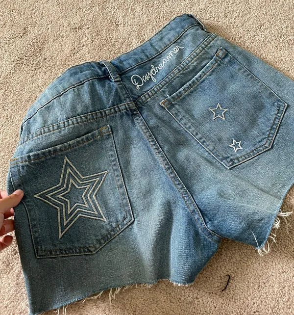 H&M X Coachella Star Print Jean Shorts - Image 4