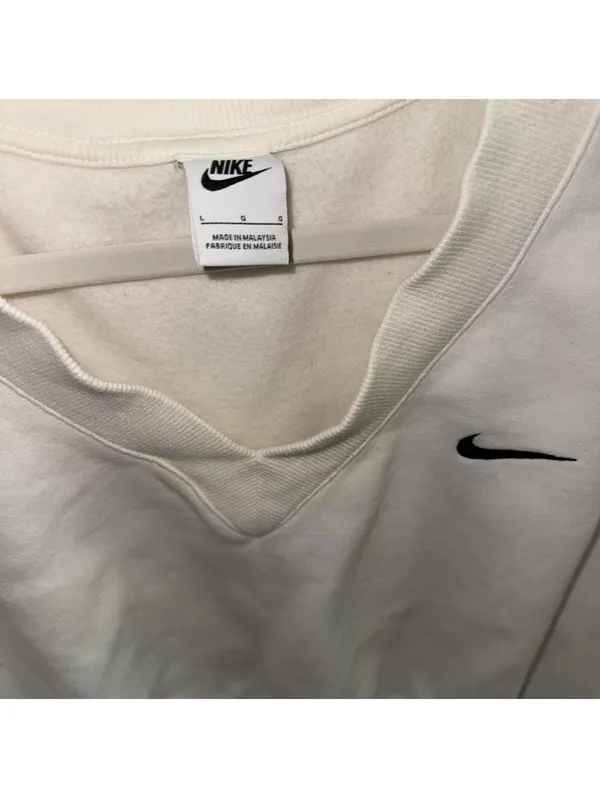 nike.phoenix fleece cropped v neck white - Image 2