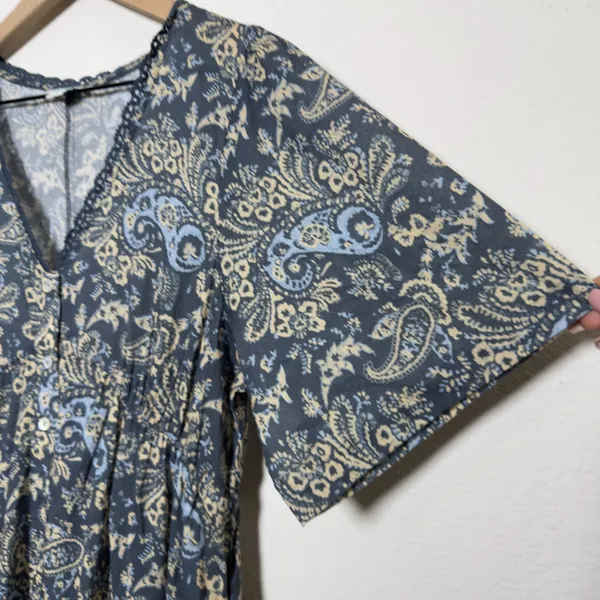 Sundance‎ Women Daybreak Maxi Dress Small Paisley V-Neck Half Sleeve Cottagecore - Image 4