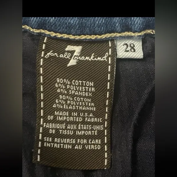 7 For All Mankind denim straight leg jean. Size 28” - Image 5
