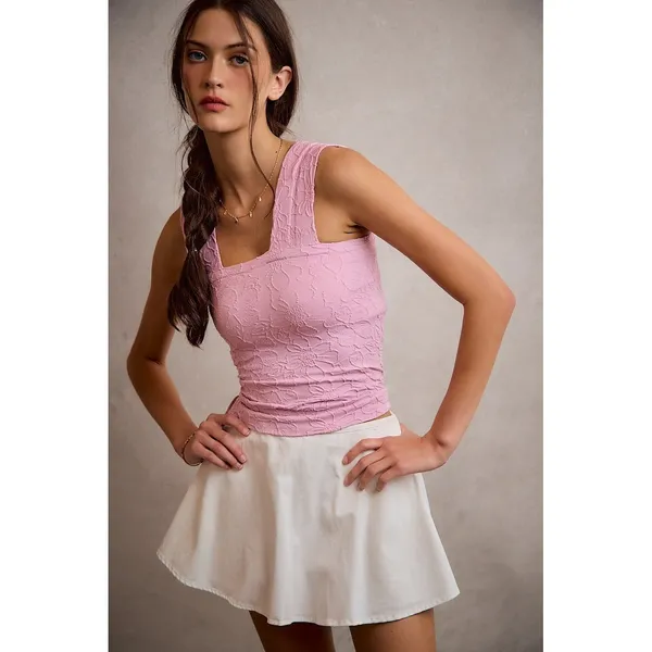 SO ME Denim Bubble Skort With Smocked Back - Image 6