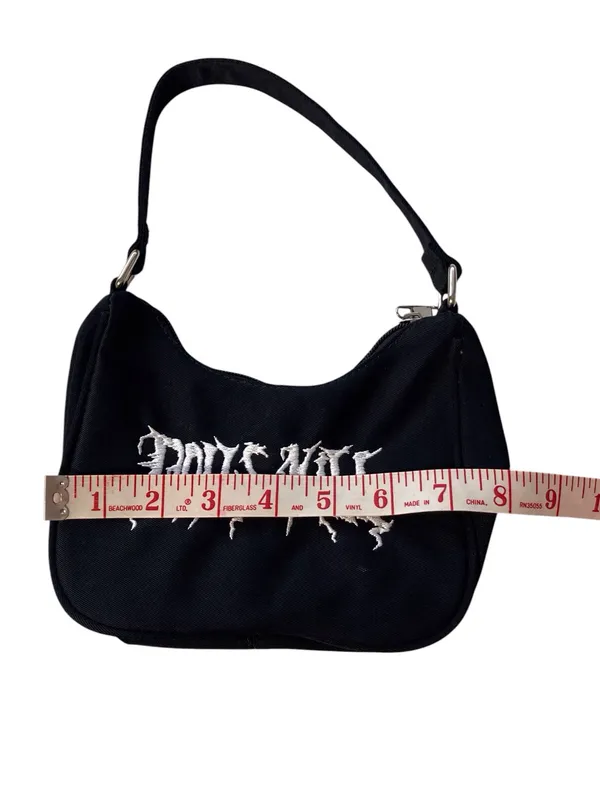 Dolls Kill Black Logo Mini Shoulder Belt Bag - Image 8