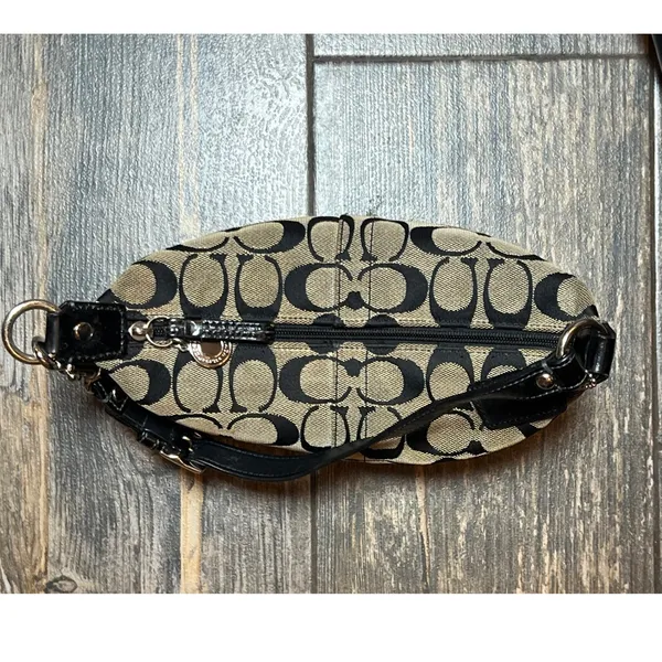 Coach Signature C Canvas Legacy Trim Hobo Shoulder Bag Purse Cosmetic 41642‎ Y2K - Image 3