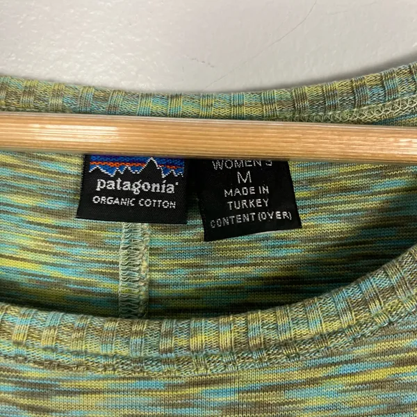 Patagonia high neck green mini dress size medium cotton hiking outdoors - Image 2