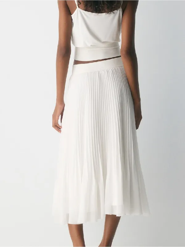 ARITZIA Wilfred Twirl Skirt Light Birch White Size XXS - Image 3