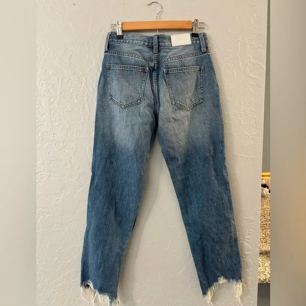 Pistola Dark Blue Frayed Straight Leg Jeans - Image 2