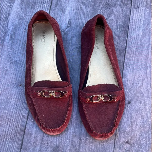 Coach fortunata maroon suede loafers - Image 2