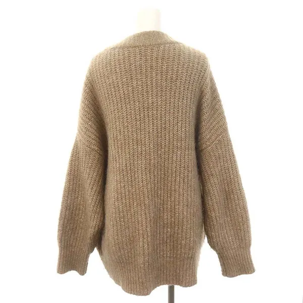 ZARA Patch Pocket Knit Oversized Cardigan Jacket Sweater Outerwear Tan Brown - Image 9