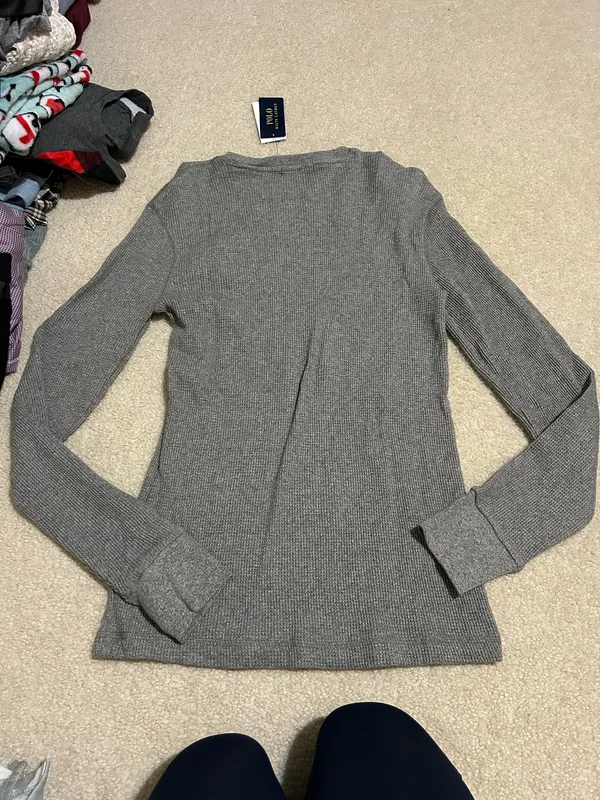 Polo by Ralph Lauren Gray Long Sleeve Top - Image 2