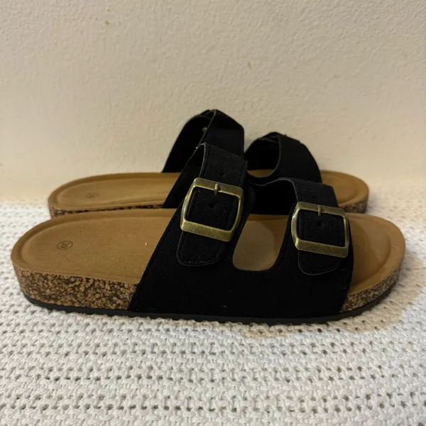 Women’s Sandal Slides– Adjustable Buckle Slippers, Lightweight with Cork Footbed - Image 6