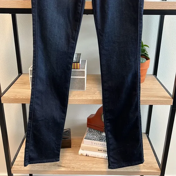 7 For All Mankind Kimmie Straight Leg Dark Wash Jeans, 24 - Image 4