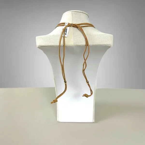Free People Heatwaves Choker in Top Shell NWT Shells Leather Suede Bohemian - Image 8