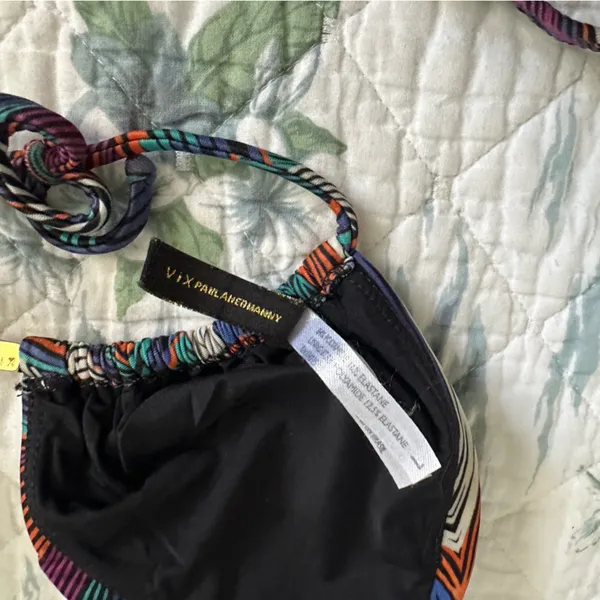 ViX Belize Tribal Leaf Black Print Bikini L Set Size L - Image 9
